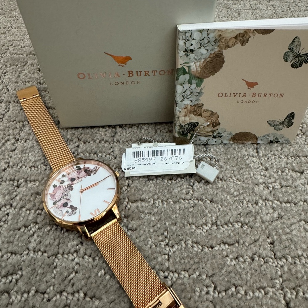 NWT Olivia Burton Women's Rose Gold Watch with Floral Dial - Picture 2 of 4